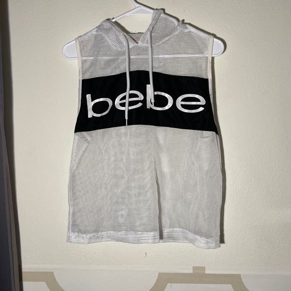 bebe Tops - Bebe Black and White Mesh Sleeveless Top - Size M